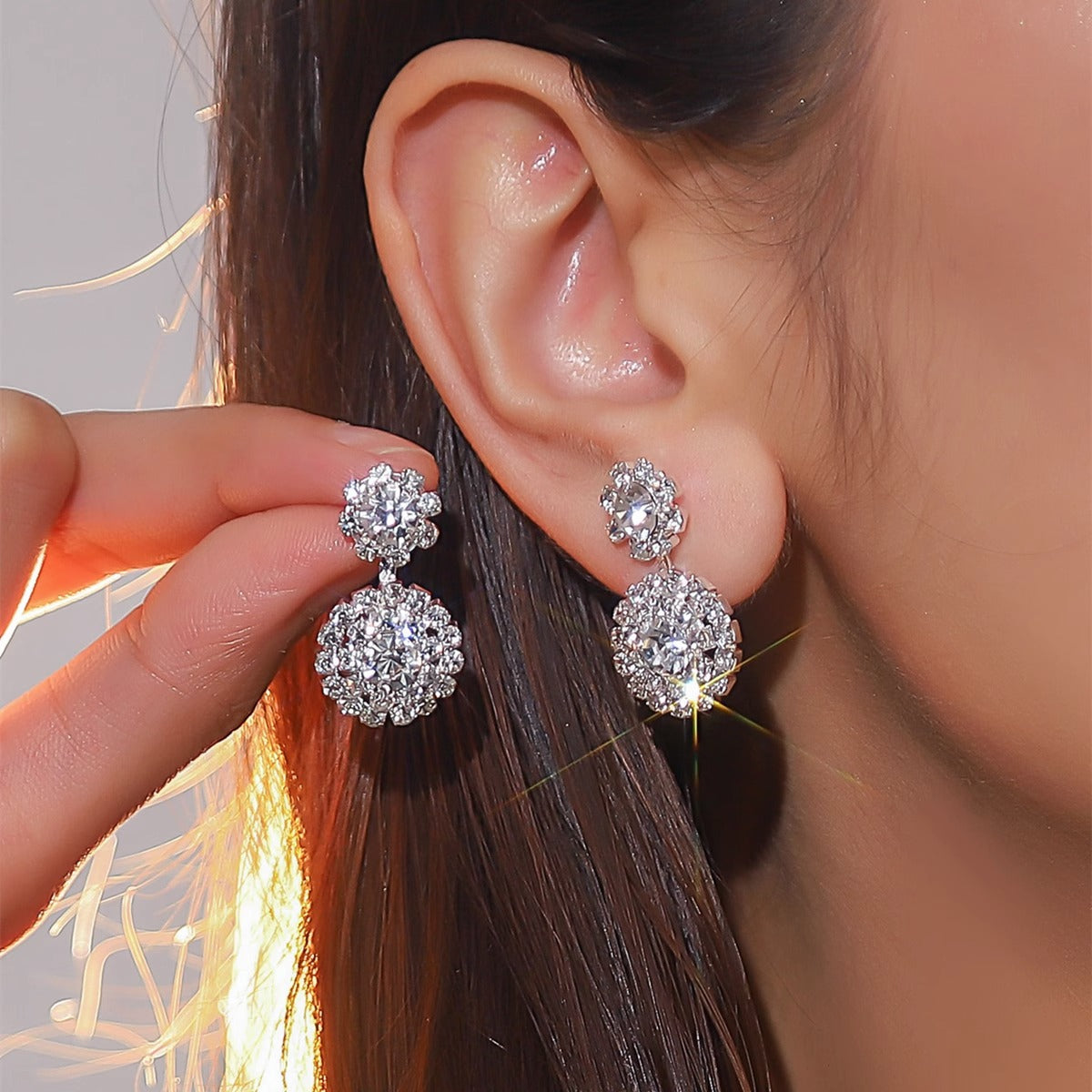 Zircon Snowflake Stud Earrings – Elegant Women’s Wedding Jewelry