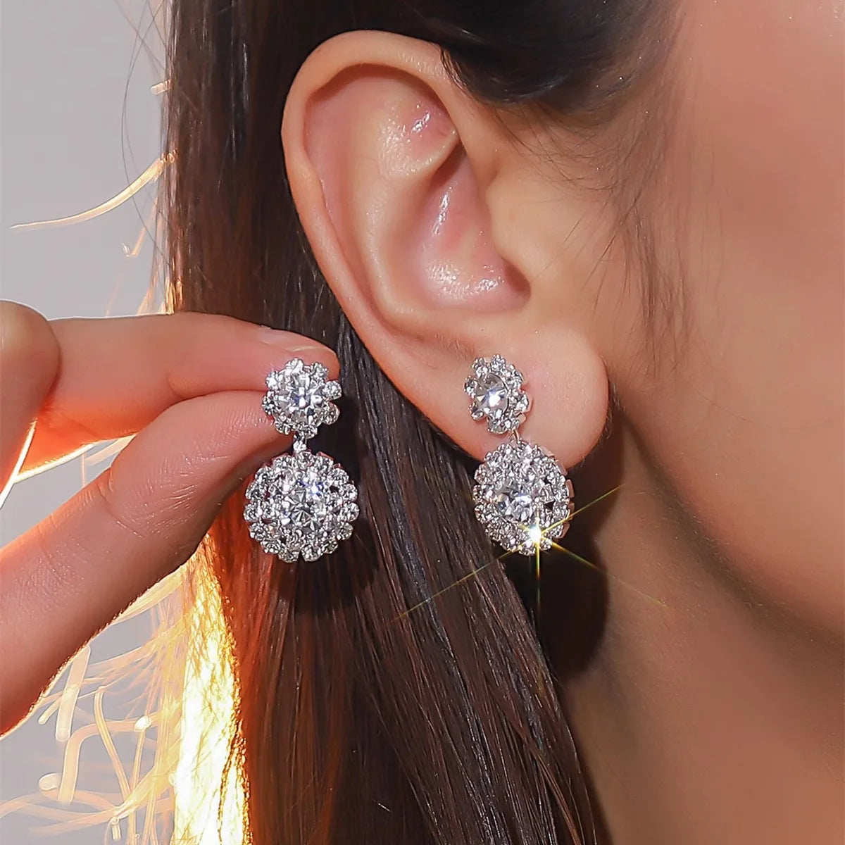 Zircon Snowflake Stud Earrings – Elegant Women’s Wedding Jewelry