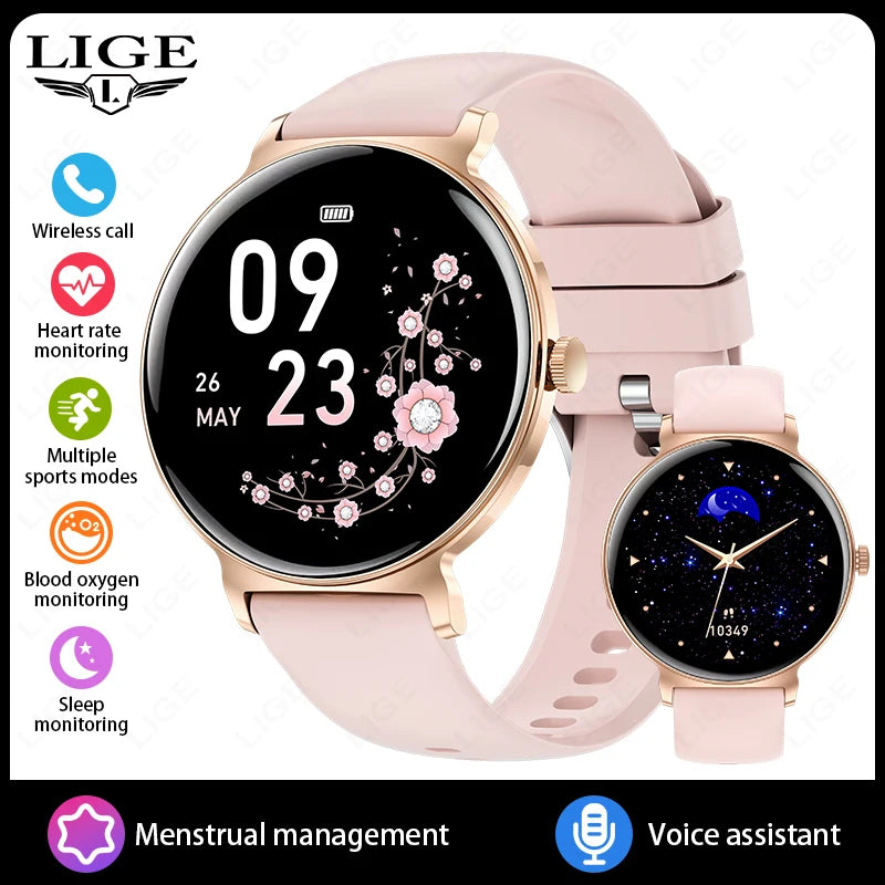 LIGE 2025 Women’s Smartwatch – 1.27” Full Touch Bluetooth Call Fitness Watch