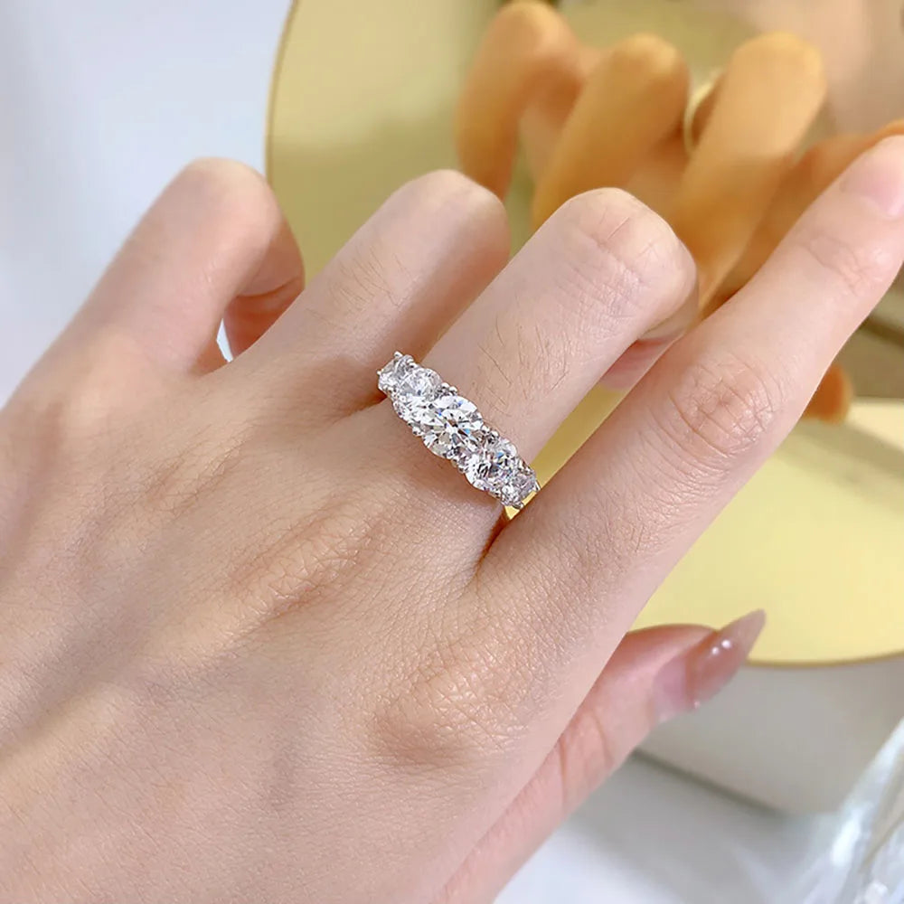 Silver Women’s Ring Set – Classic Round White Stone