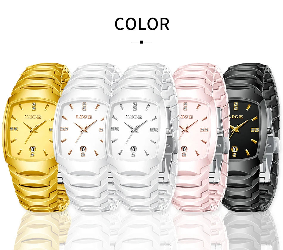 LIGE Women’s Luxury Watch – Elegant Stainless Steel Quartz with Calendar