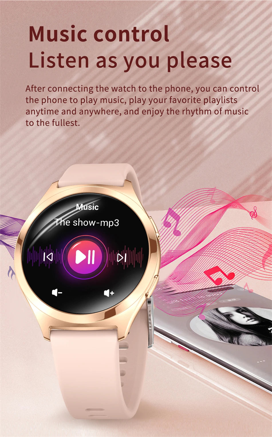 LIGE Women’s Smartwatch – 1.27” AMOLED HD Screen Bluetooth Call Watch