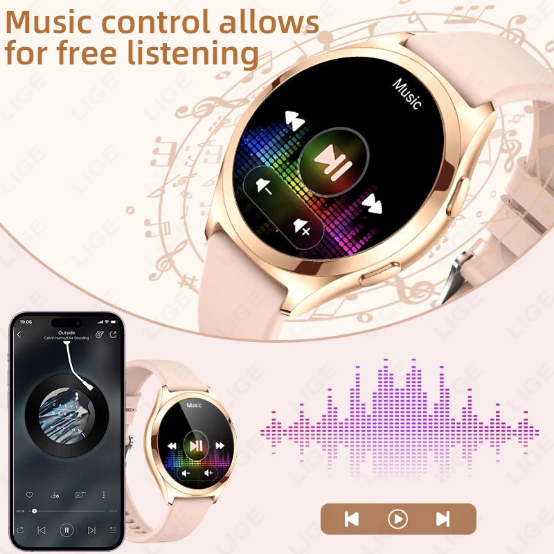 LIGE Women’s Smartwatch – 1.27” AMOLED HD Screen Bluetooth Call Watch