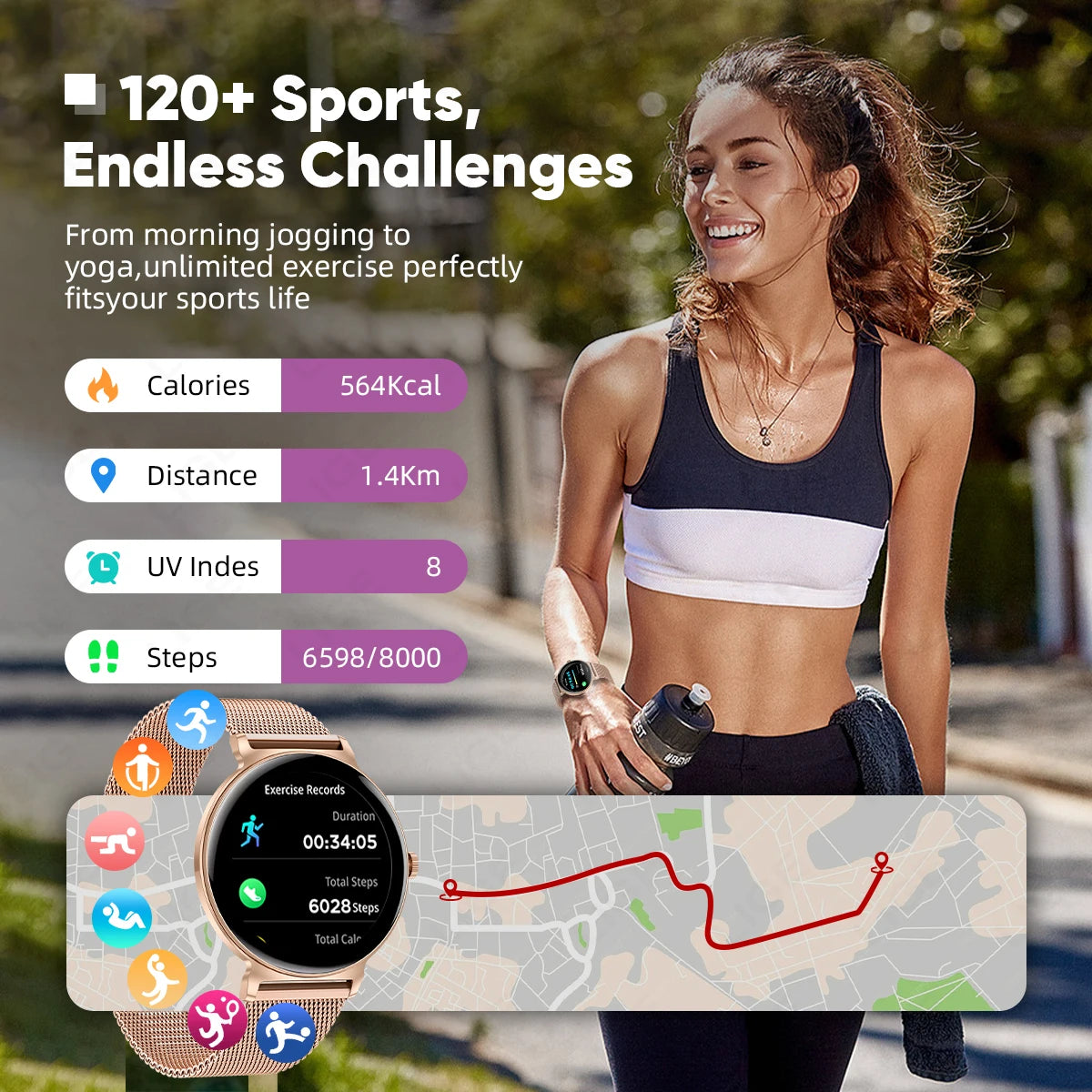 LIGE 2025 Women’s Smartwatch – 1.27” Full Touch Bluetooth Call Fitness Watch