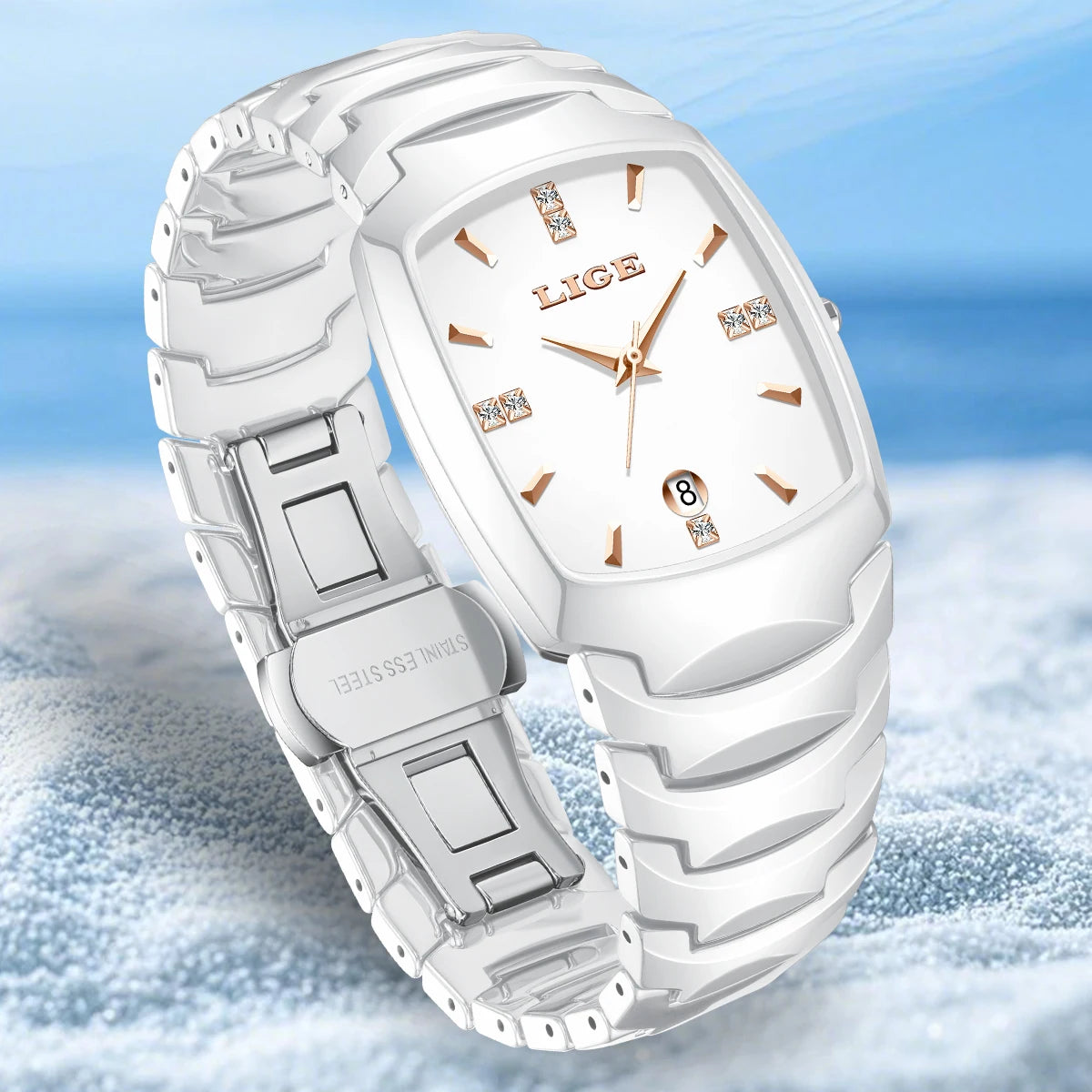 LIGE Women’s Luxury Watch – Elegant Stainless Steel Quartz with Calendar