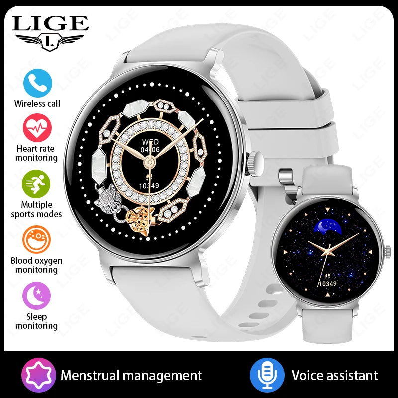 LIGE 2025 Women’s Smartwatch – 1.27” Full Touch Bluetooth Call Fitness Watch