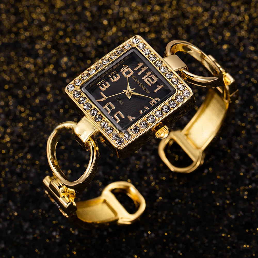 Women’s Gold Bracelet Watch – Stainless Steel Luxury Quartz Wristwatch
