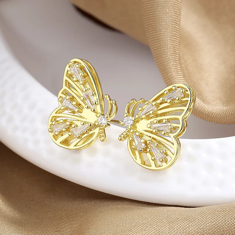 Zircon Snowflake Stud Earrings – Elegant Women’s Wedding Jewelry