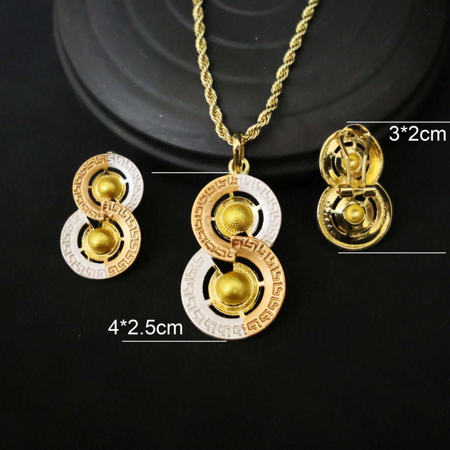 Elevate your elegance with this luxury 18K gold plated jewelry