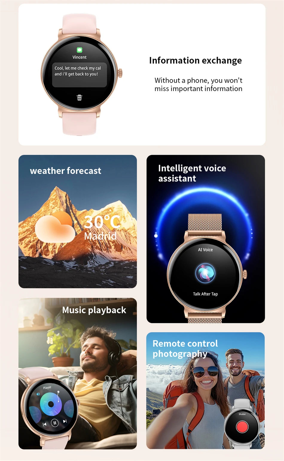 LIGE 2025 Women’s Smartwatch – 1.27” Full Touch Bluetooth Call Fitness Watch