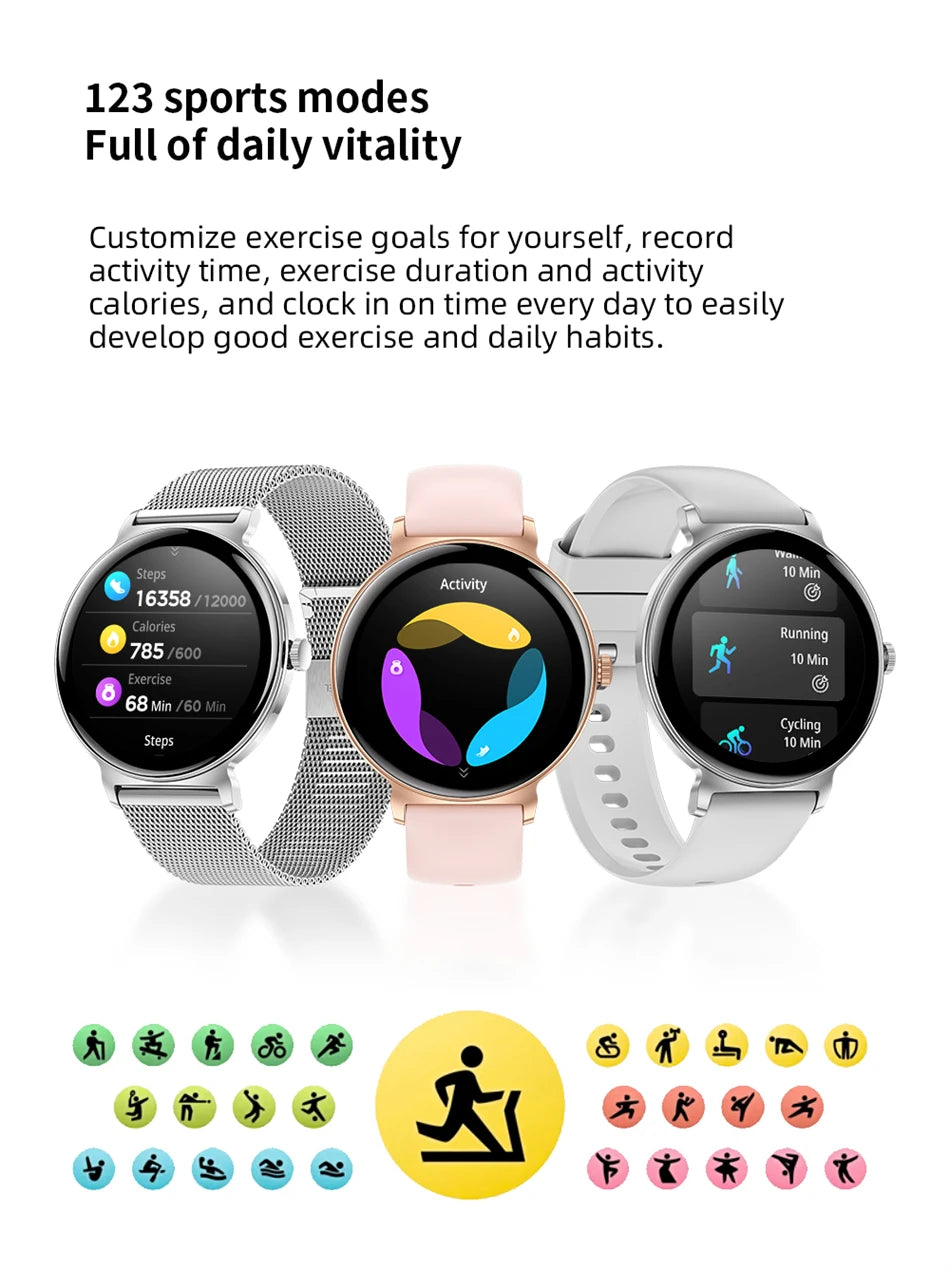 LIGE 2025 Women’s Smartwatch – 1.27” Full Touch Bluetooth Call Fitness Watch