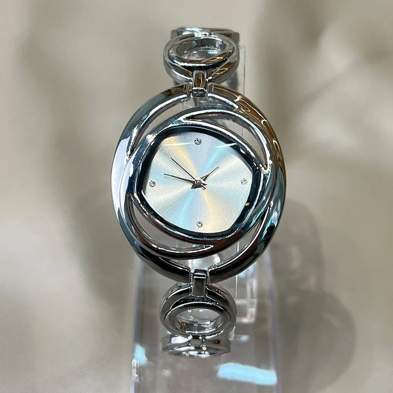 Women’s Classic Gold Bracelet Watch – Luxury Alloy Quartz Wristwatch