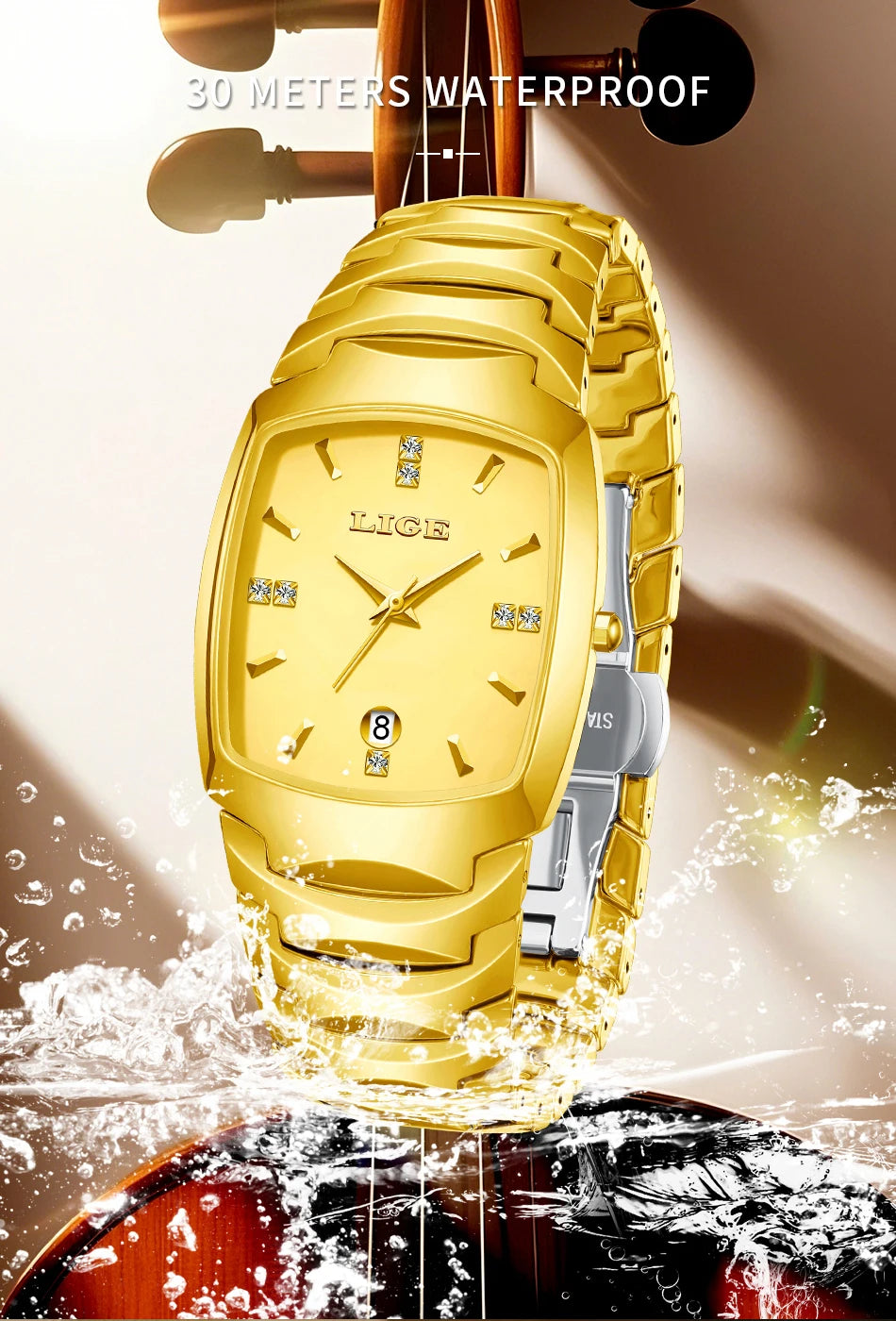 LIGE Women’s Luxury Watch – Elegant Stainless Steel Quartz with Calendar