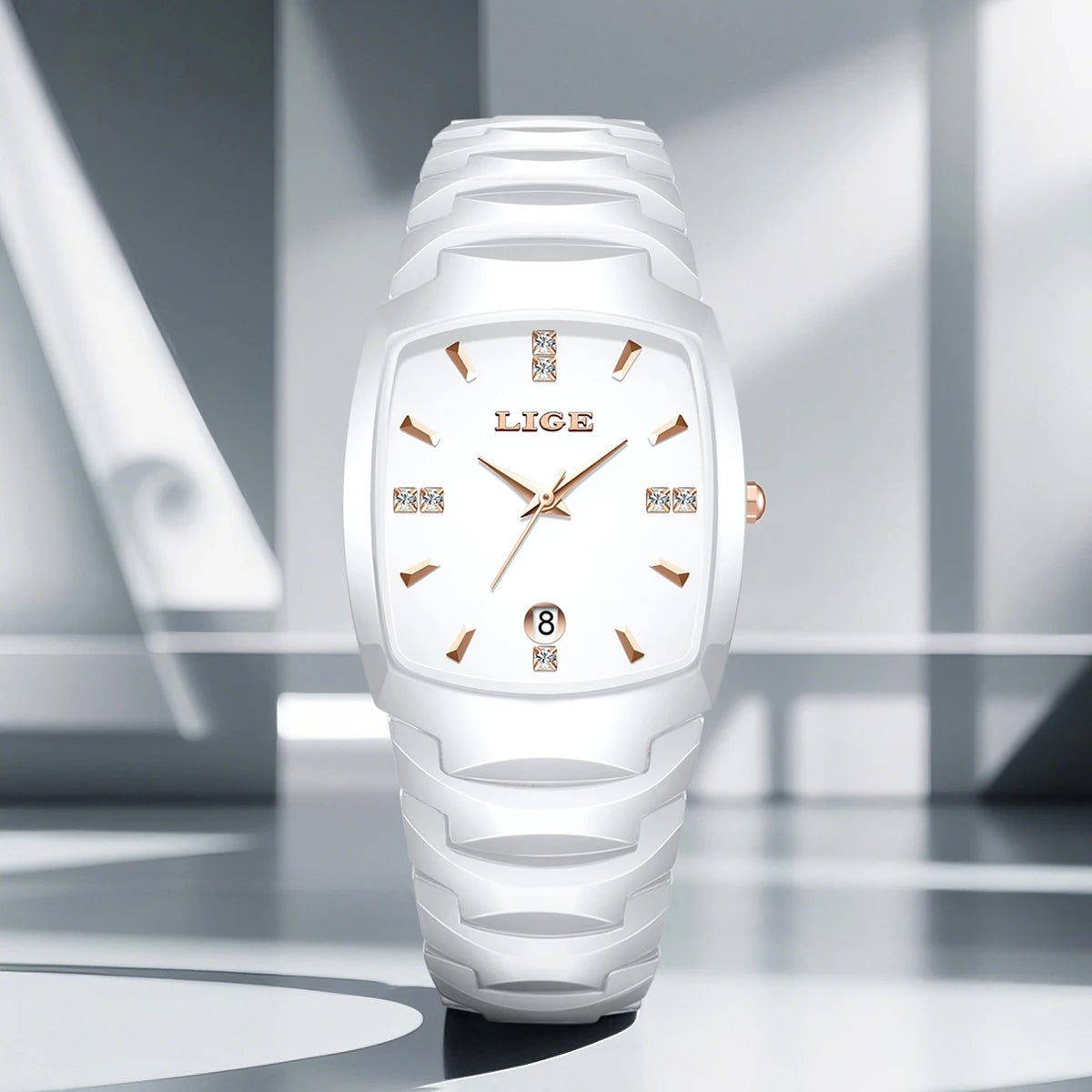 LIGE Women’s Luxury Watch – Elegant Stainless Steel Quartz with Calendar