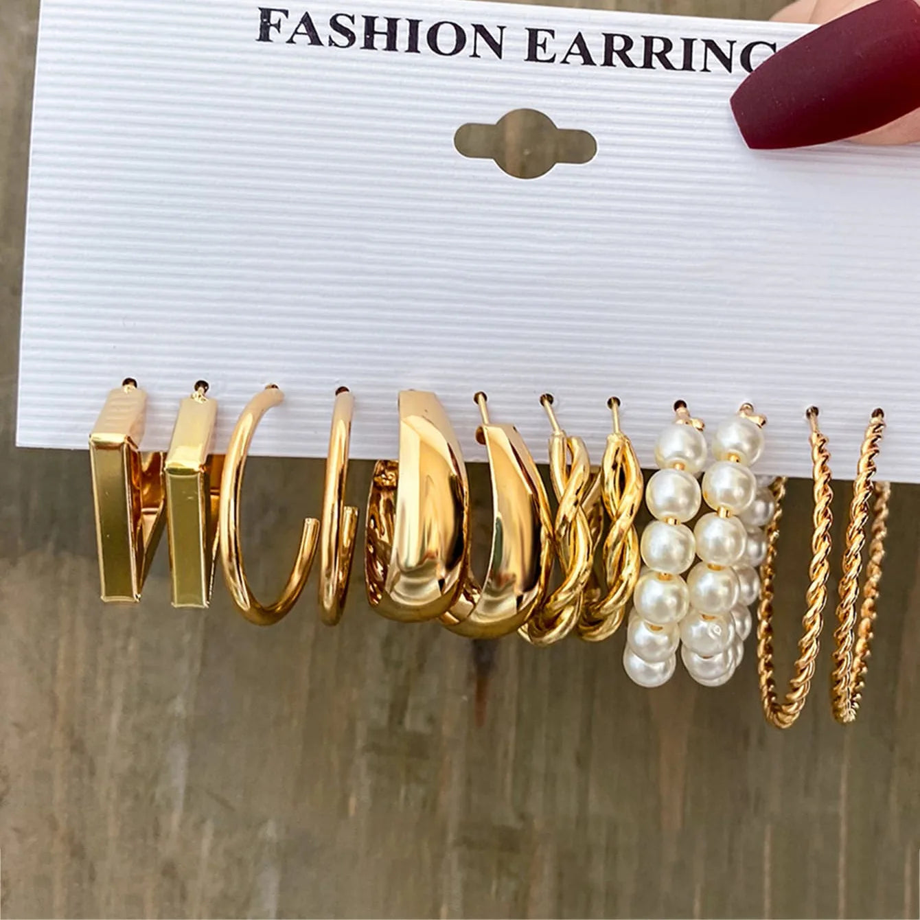 Geometric Stud Earrings Set – Exaggerated Women’s Fashion Jewelry