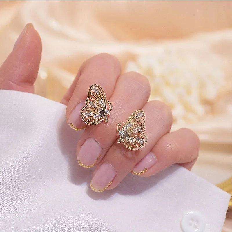 Zircon Snowflake Stud Earrings – Elegant Women’s Wedding Jewelry
