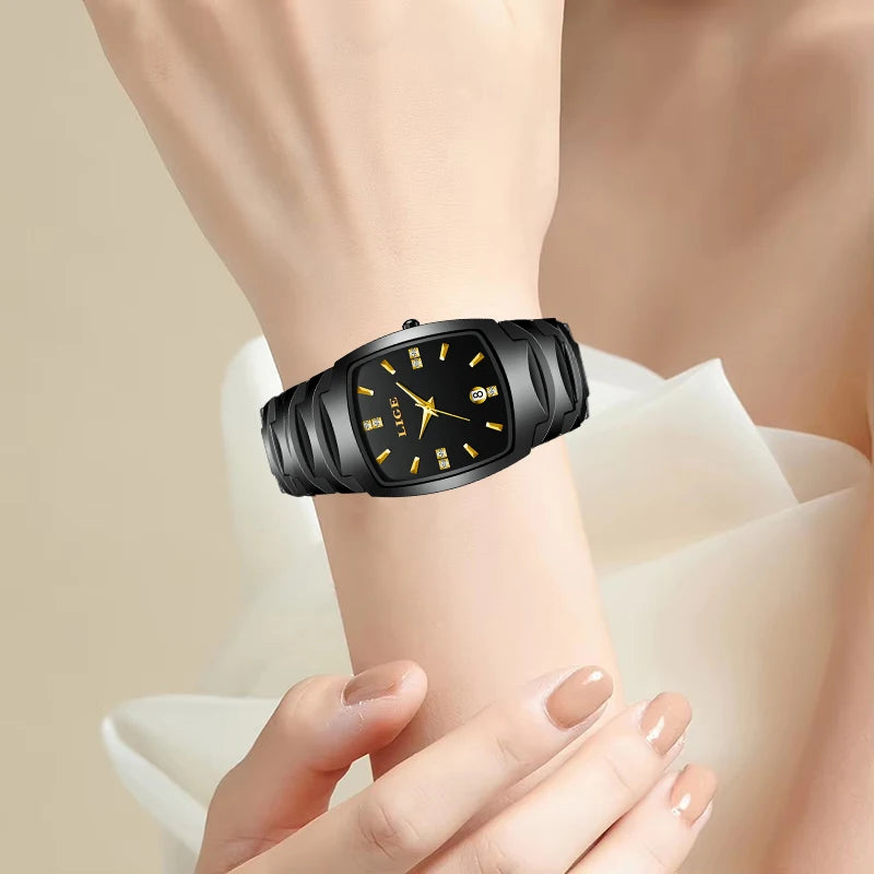 LIGE Women’s Luxury Watch – Elegant Stainless Steel Quartz with Calendar