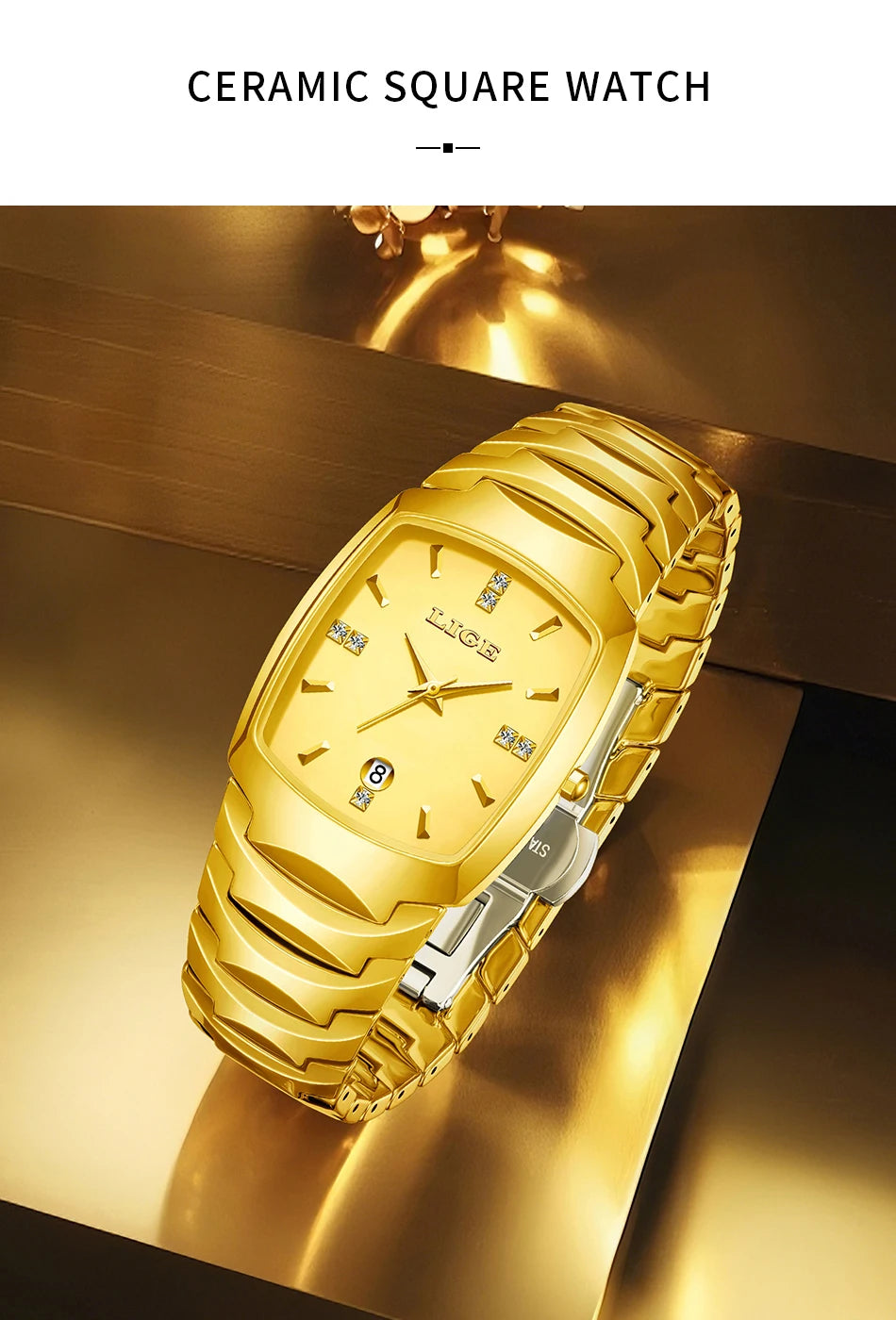 LIGE Women’s Luxury Watch – Elegant Stainless Steel Quartz with Calendar