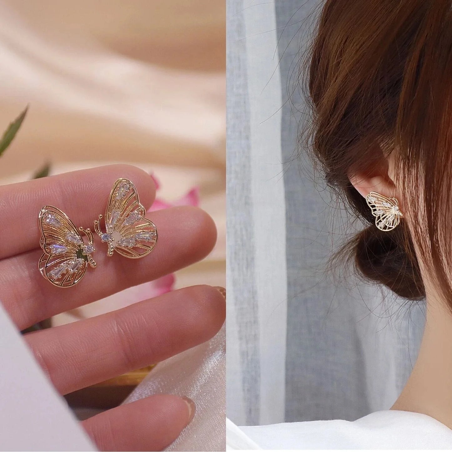 Zircon Snowflake Stud Earrings – Elegant Women’s Wedding Jewelry