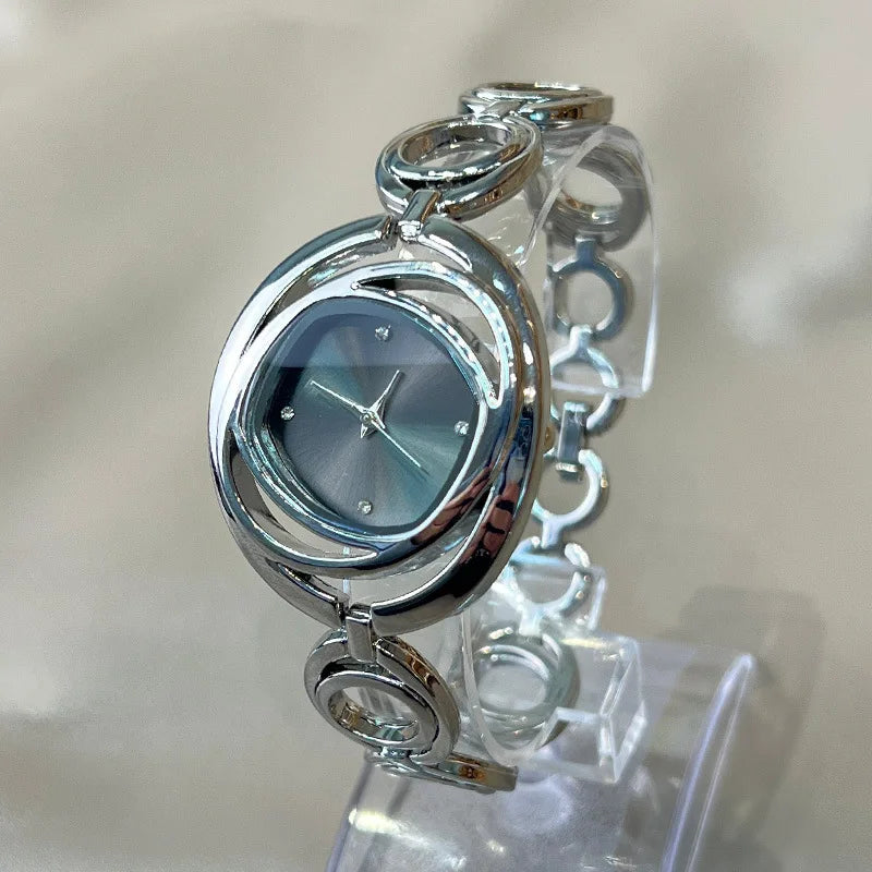 Women’s Classic Gold Bracelet Watch – Luxury Alloy Quartz Wristwatch