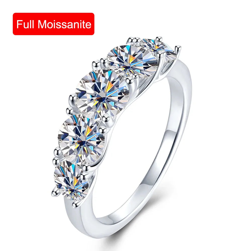 Silver Women’s Ring Set – Classic Round White Stone