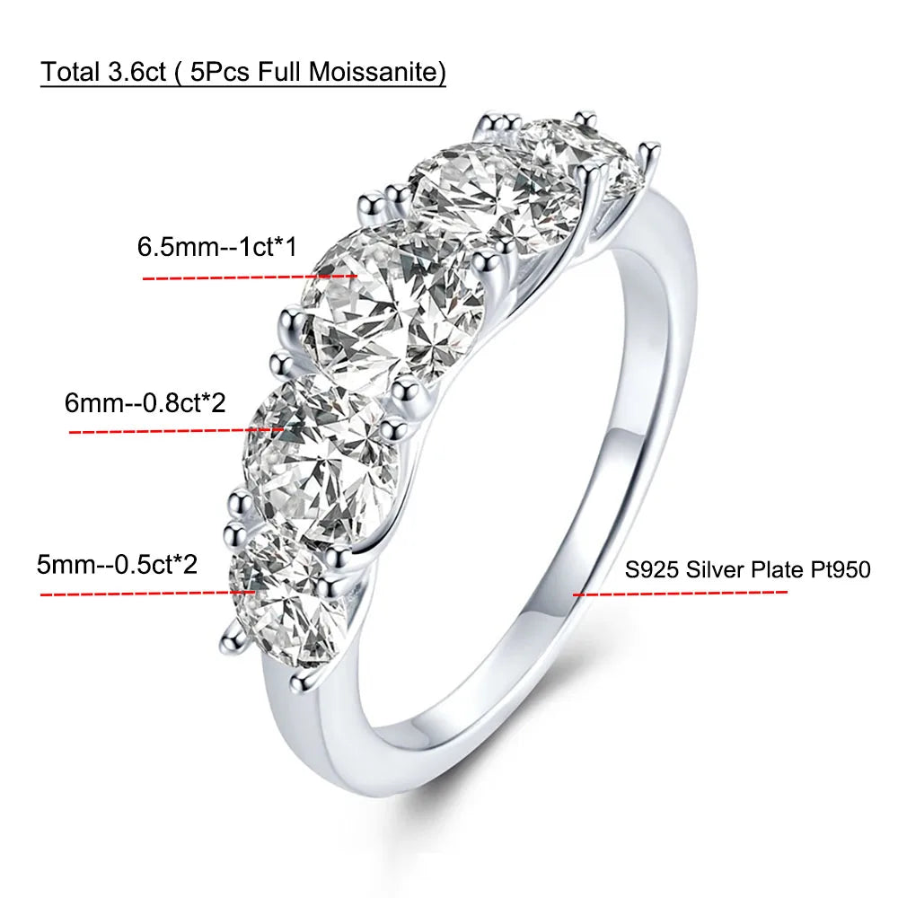 Silver Women’s Ring Set – Classic Round White Stone