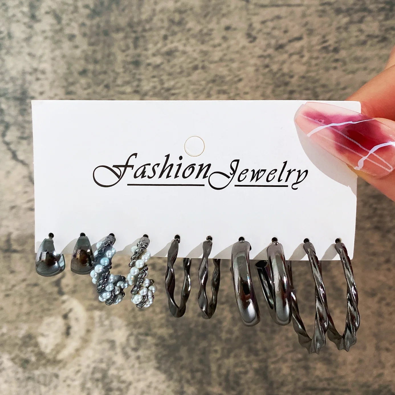 Geometric Stud Earrings Set – Exaggerated Women’s Fashion Jewelry