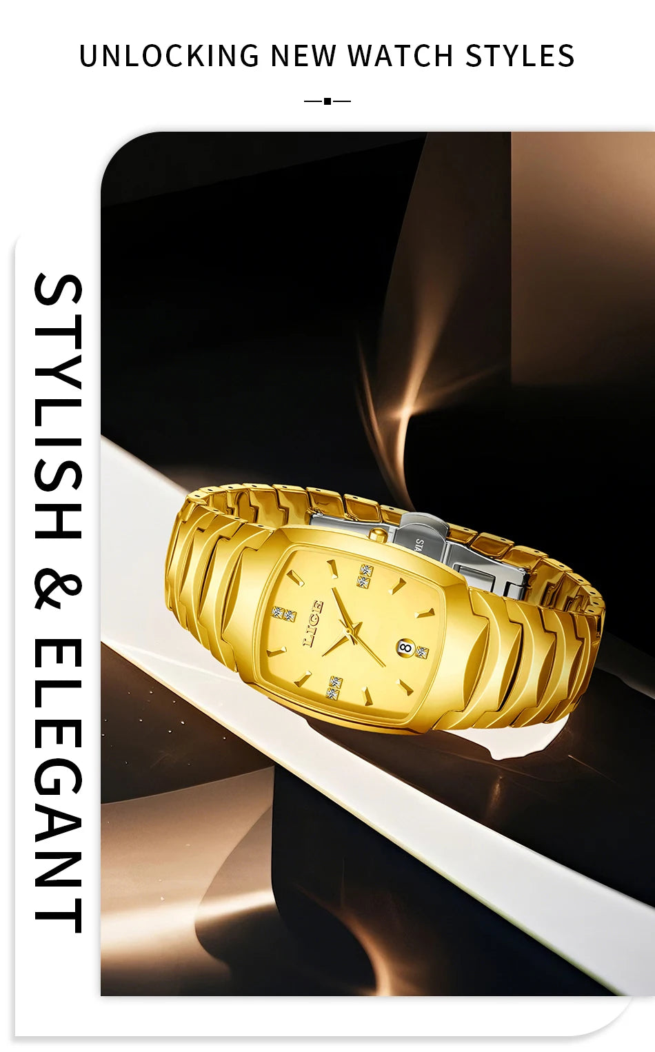LIGE Women’s Luxury Watch – Elegant Stainless Steel Quartz with Calendar