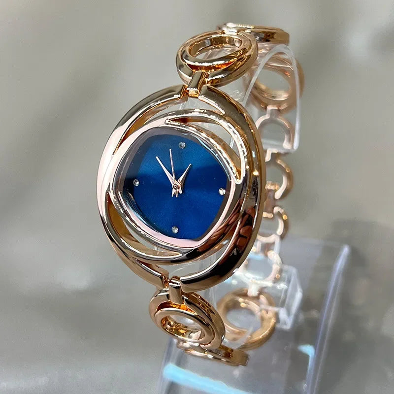 Women’s Classic Gold Bracelet Watch – Luxury Alloy Quartz Wristwatch