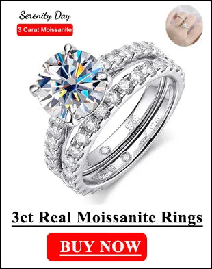Silver Women’s Ring Set – Classic Round White Stone