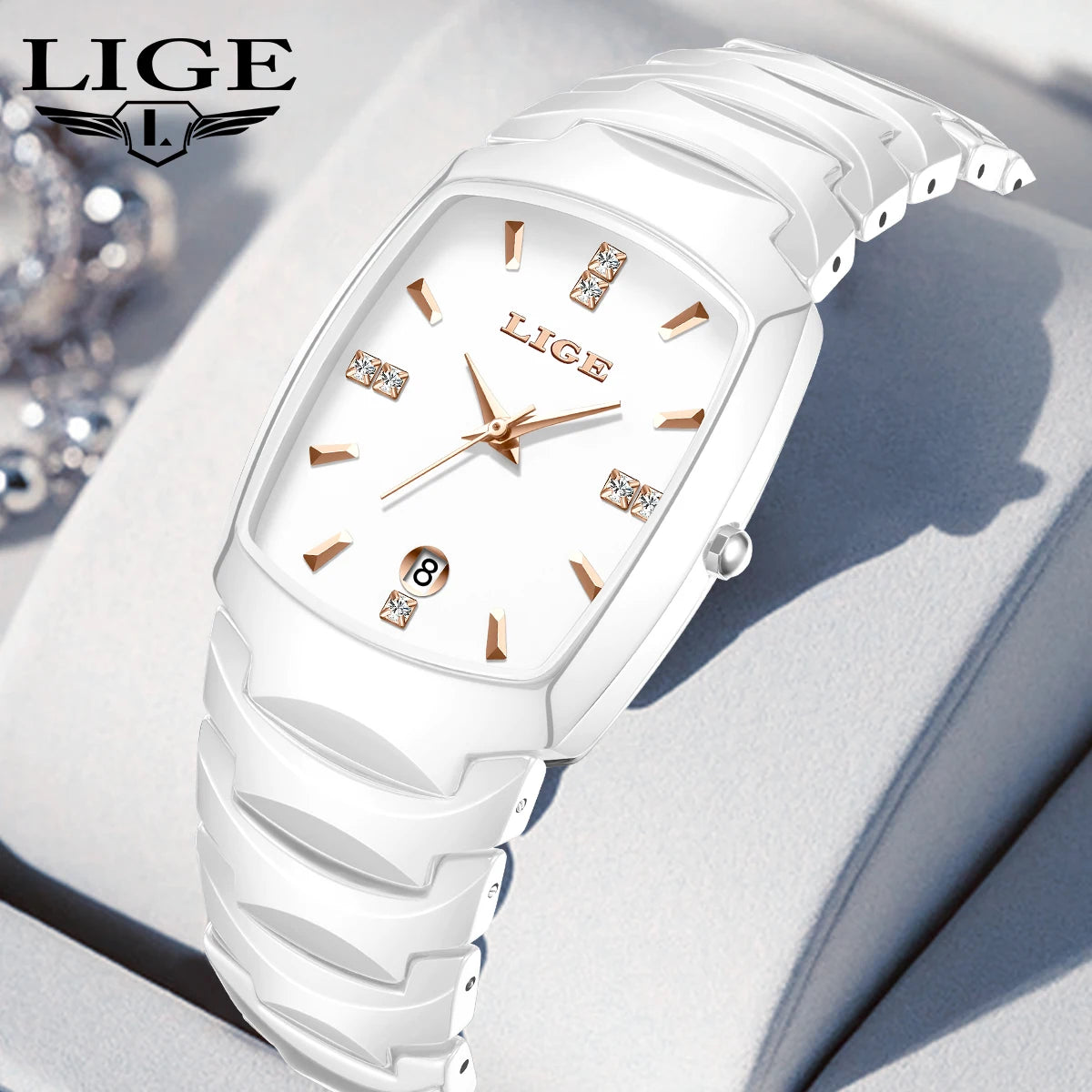 LIGE Women’s Luxury Watch – Elegant Stainless Steel Quartz with Calendar