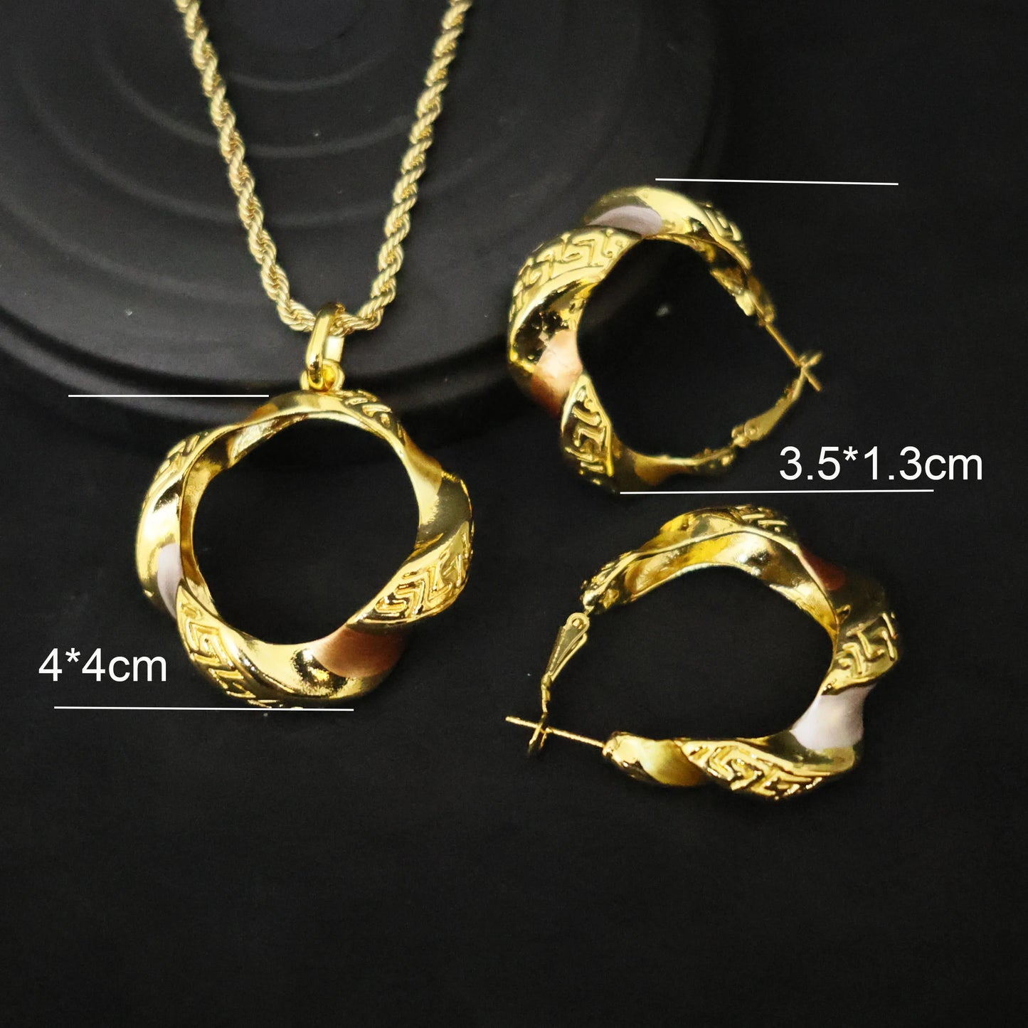 Elevate your elegance with this luxury 18K gold plated jewelry