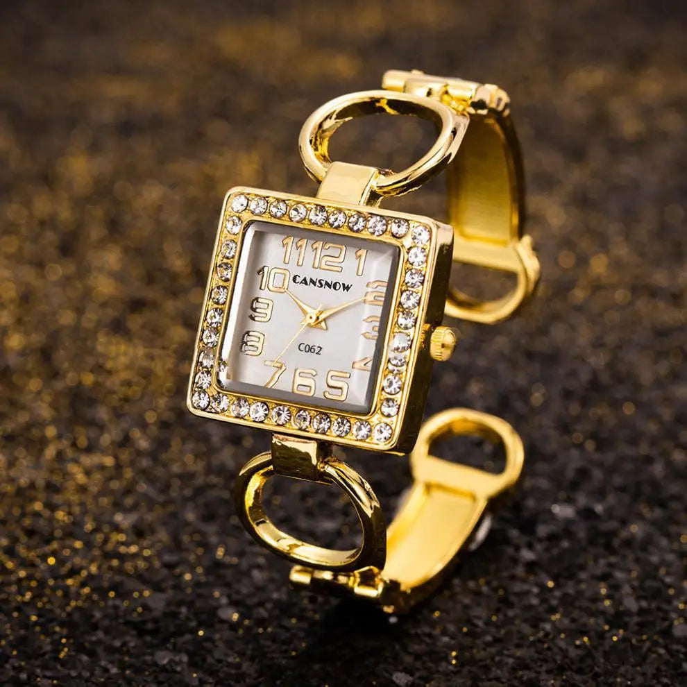 Women’s Gold Bracelet Watch – Stainless Steel Luxury Quartz Wristwatch