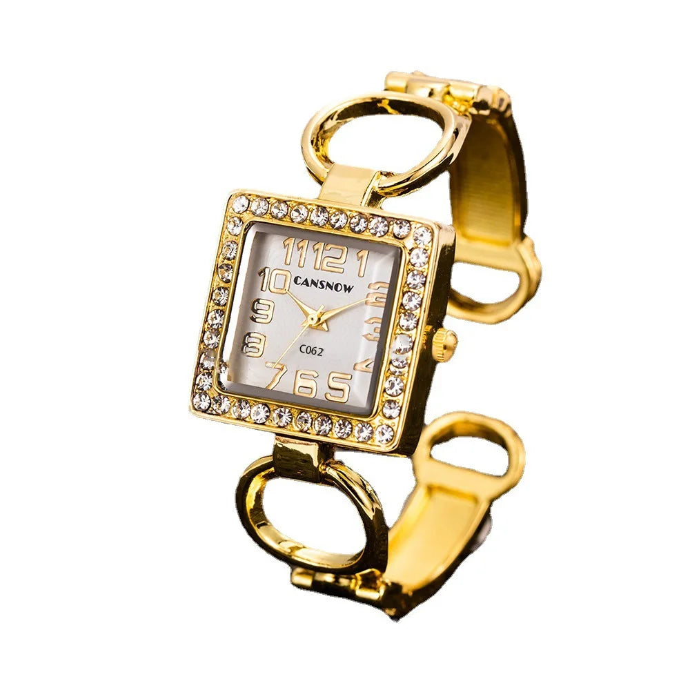 Women’s Gold Bracelet Watch – Stainless Steel Luxury Quartz Wristwatch