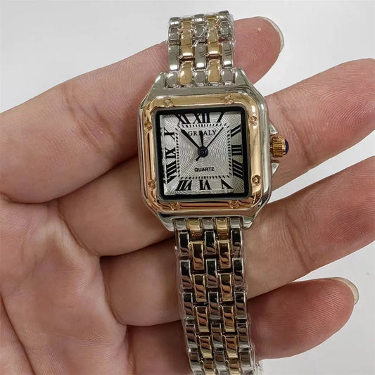 Women’s Gold Stainless Steel Watch – Luxury Business Quartz Wristwatch