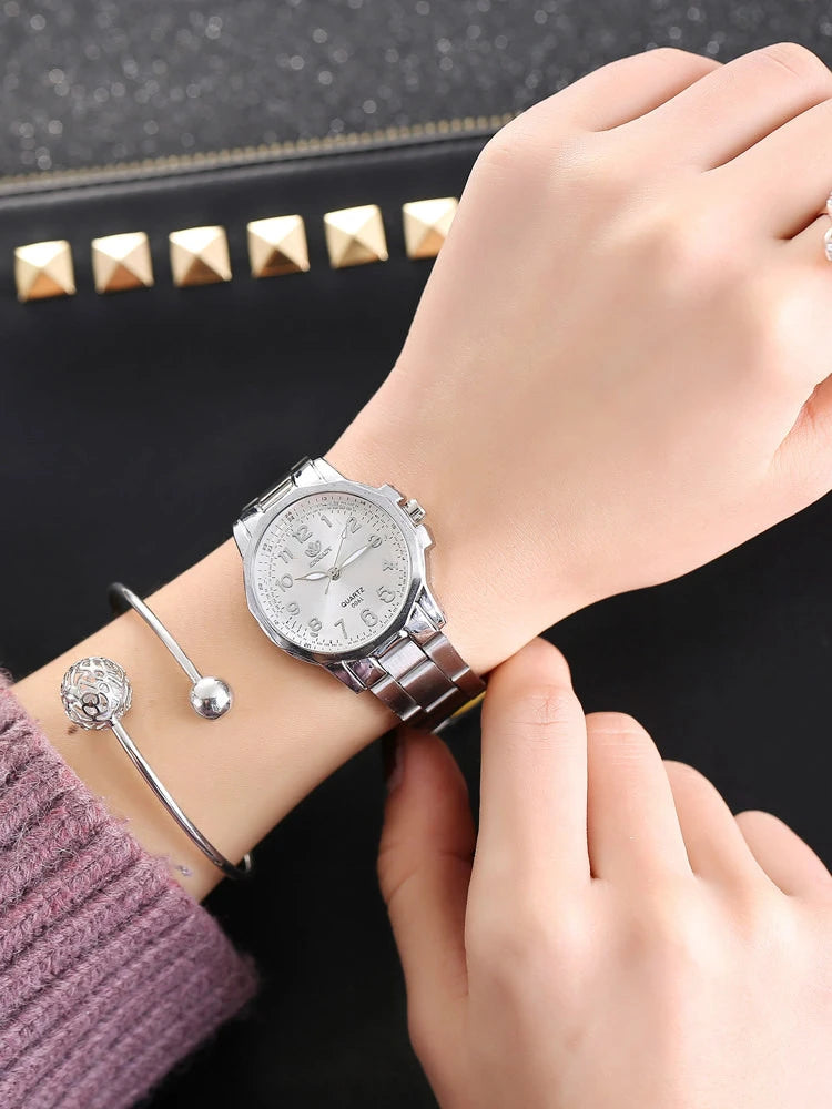 Elegant Women’s Watch – Luxury Stainless Steel Japan Movement Wristwatch