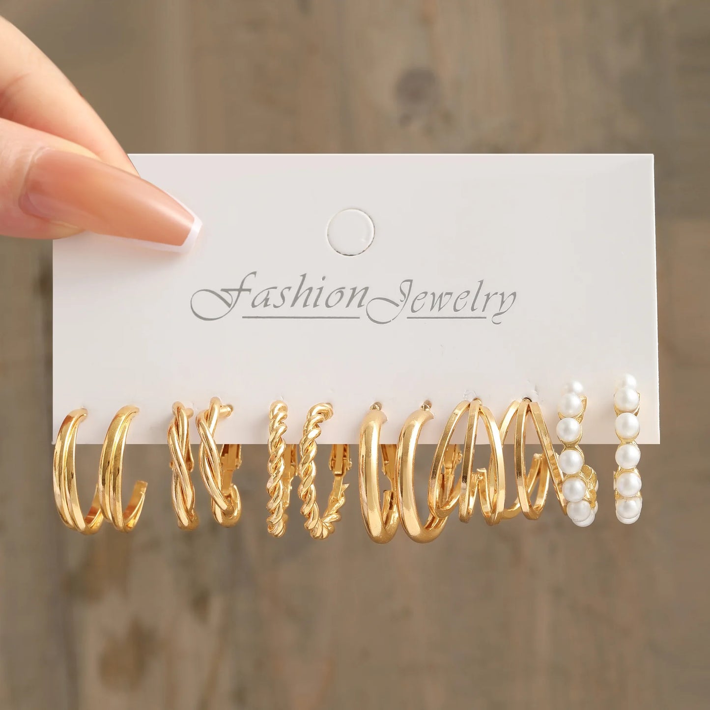 Geometric Stud Earrings Set – Exaggerated Women’s Fashion Jewelry