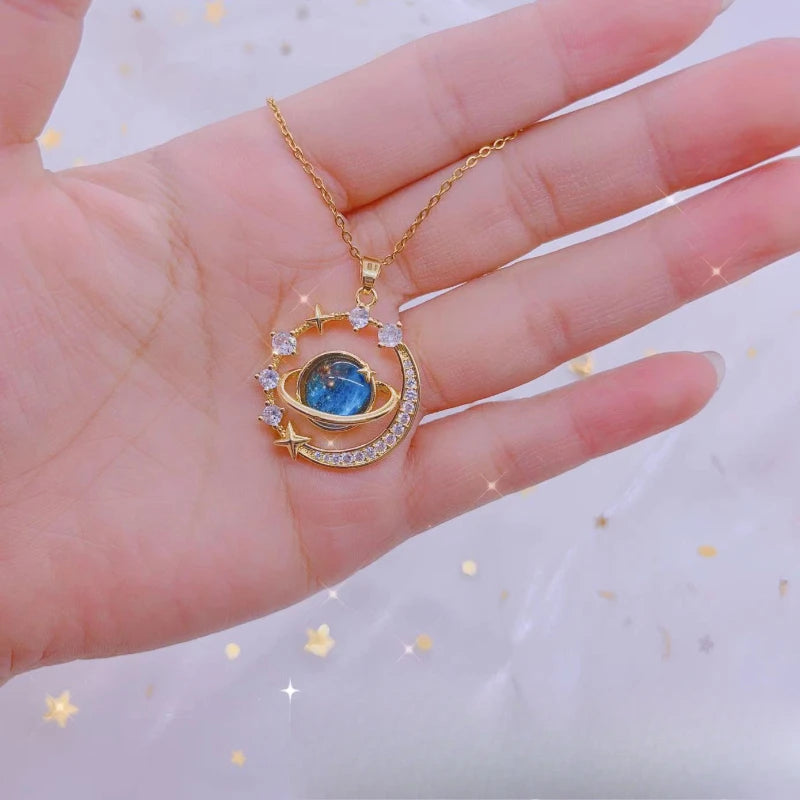 Delicate Starry Pendant Necklace – Women’s Zirconium Luxury Jewelry