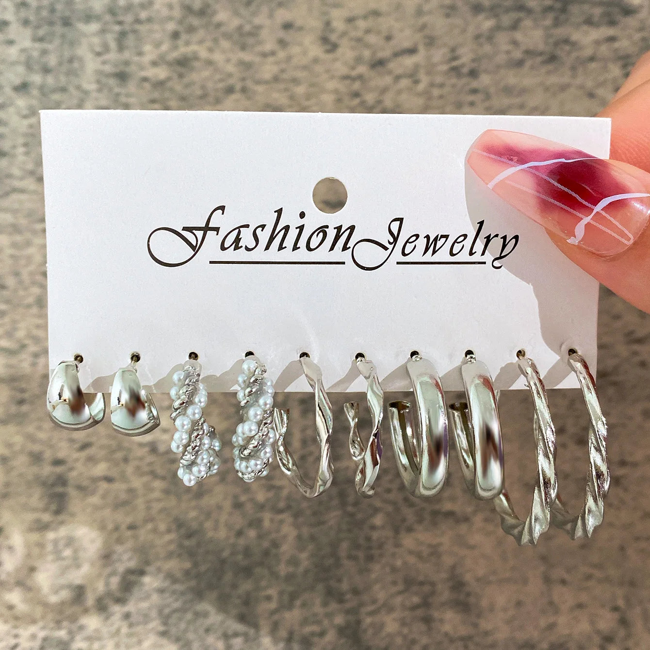 Geometric Stud Earrings Set – Exaggerated Women’s Fashion Jewelry