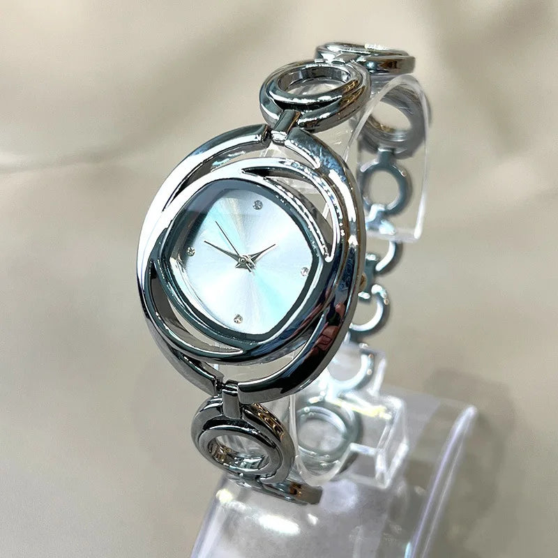 Women’s Classic Gold Bracelet Watch – Luxury Alloy Quartz Wristwatch