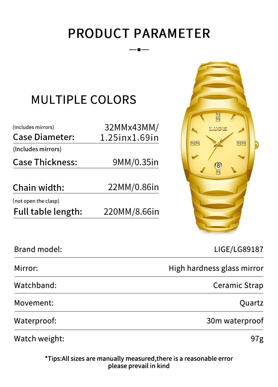 LIGE Women’s Luxury Watch – Elegant Stainless Steel Quartz with Calendar