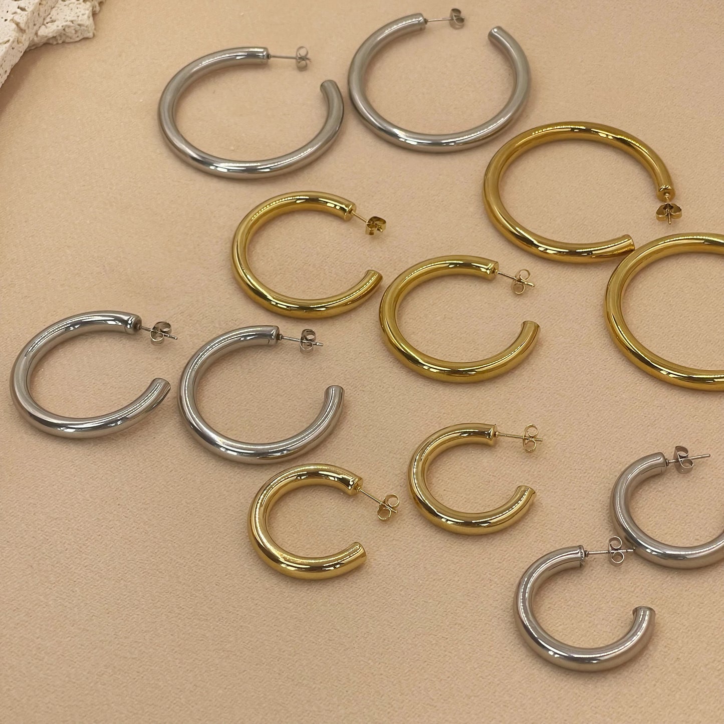 Large Hoop Earrings – Stainless Steel Gold Women’s Jewelry