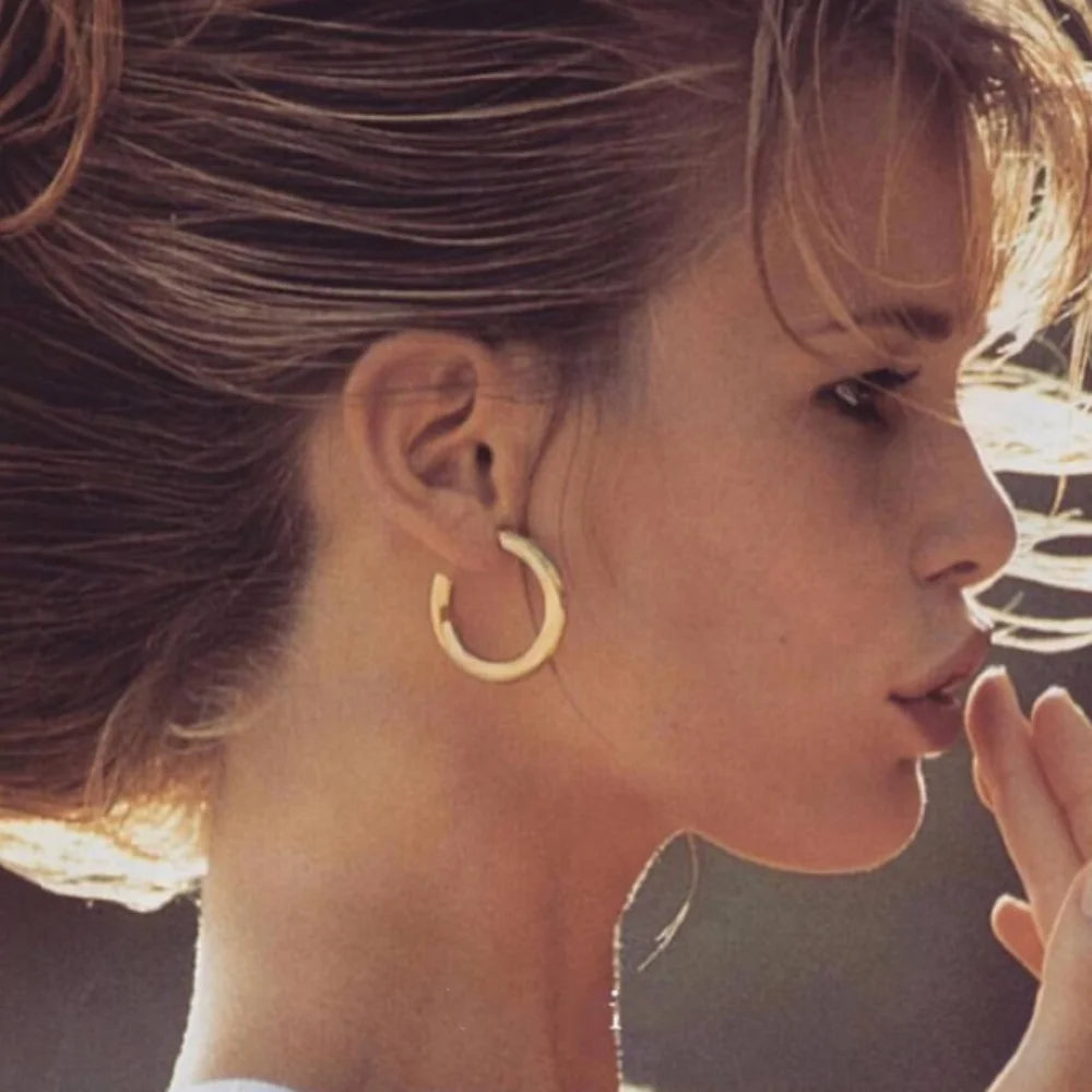 Large Hoop Earrings – Stainless Steel Gold Women’s Jewelry
