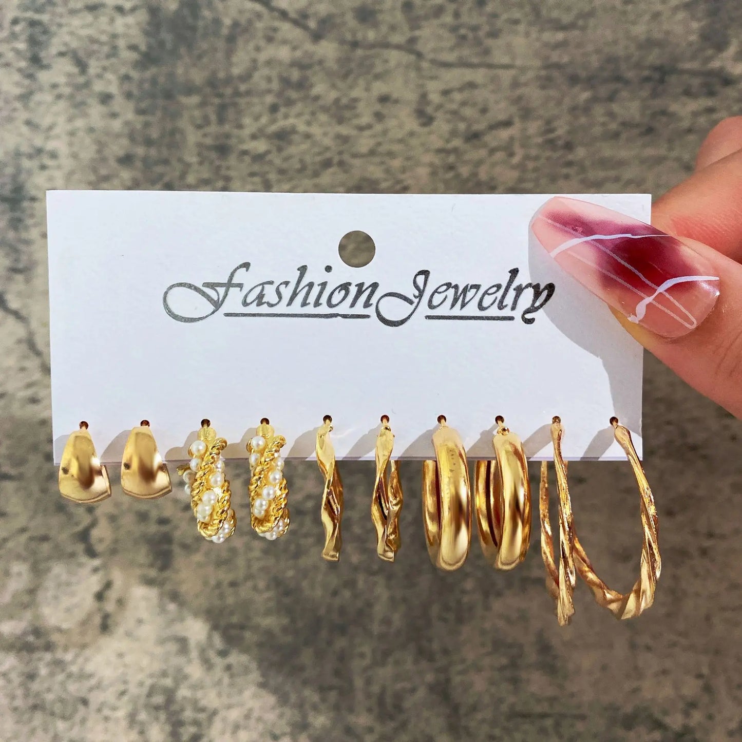 Geometric Stud Earrings Set – Exaggerated Women’s Fashion Jewelry
