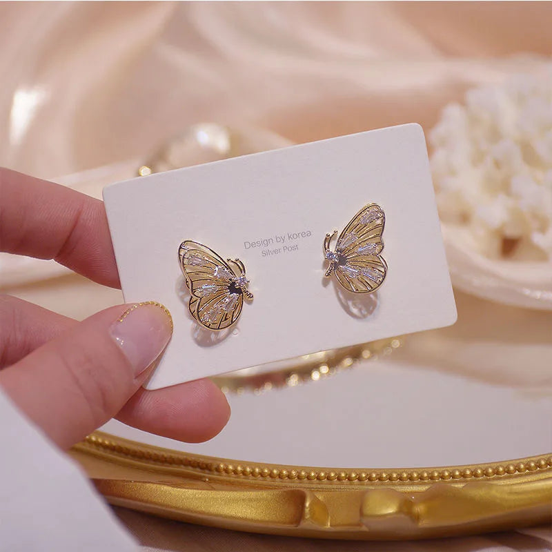 Zircon Snowflake Stud Earrings – Elegant Women’s Wedding Jewelry