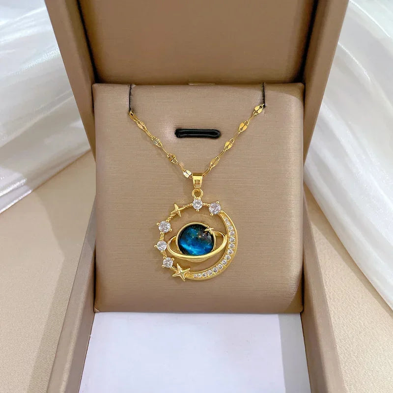 Delicate Starry Pendant Necklace – Women’s Zirconium Luxury Jewelry