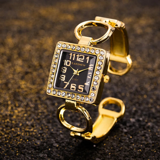 Women’s Gold Bracelet Watch – Stainless Steel Luxury Quartz Wristwatch