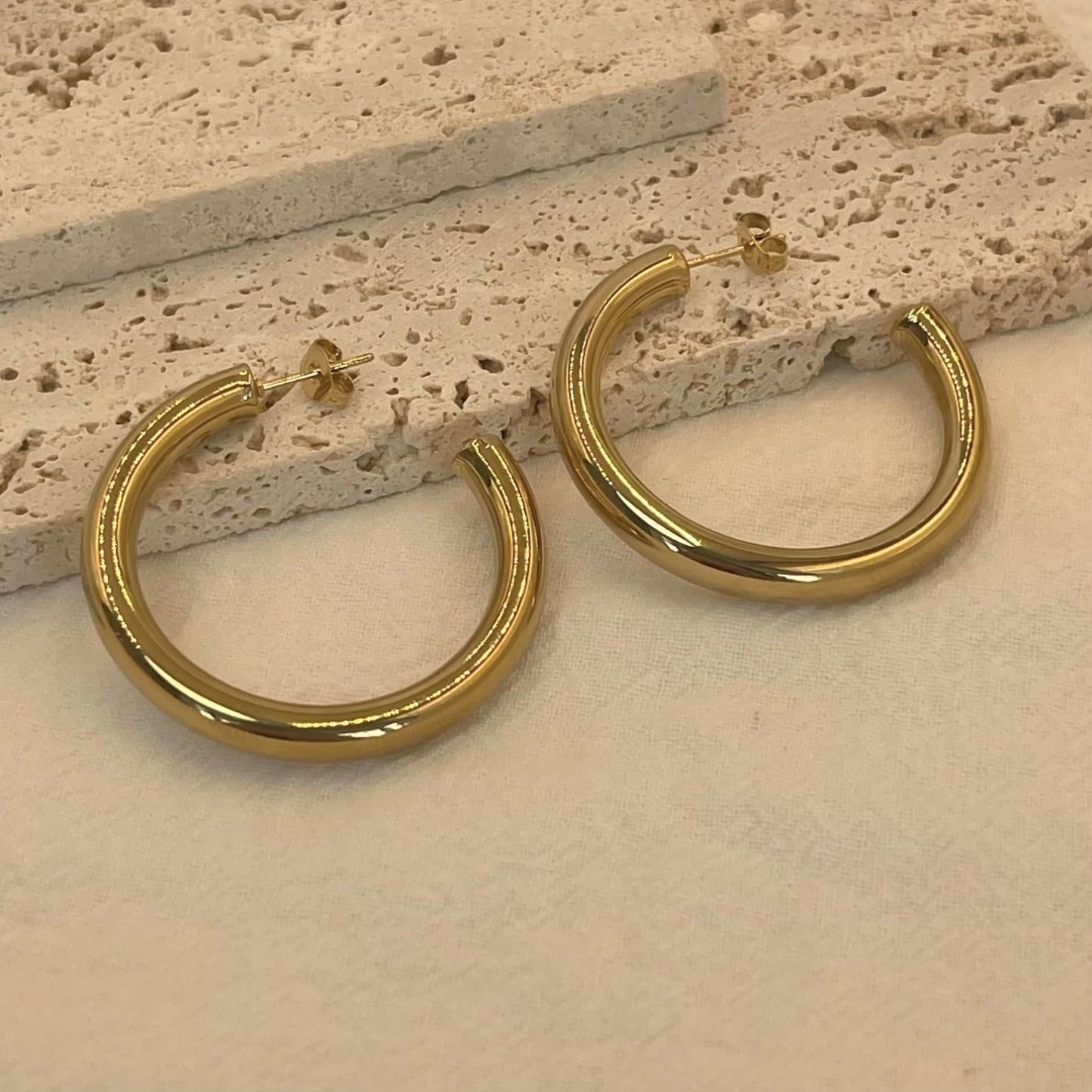 Large Hoop Earrings – Stainless Steel Gold Women’s Jewelry