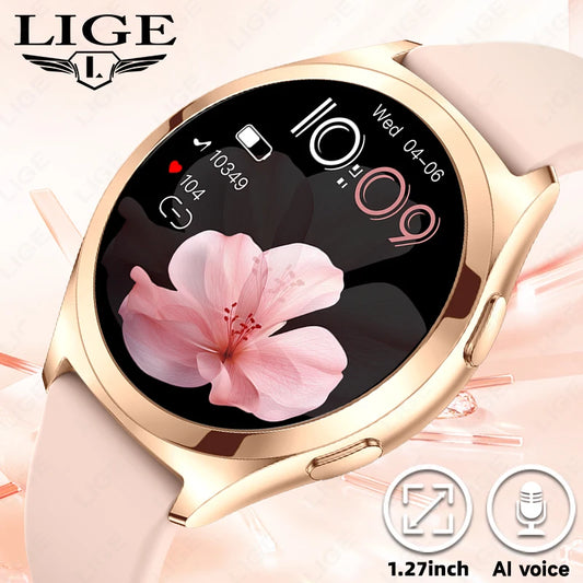 LIGE Women’s Smartwatch – 1.27” AMOLED HD Screen Bluetooth Call Watch