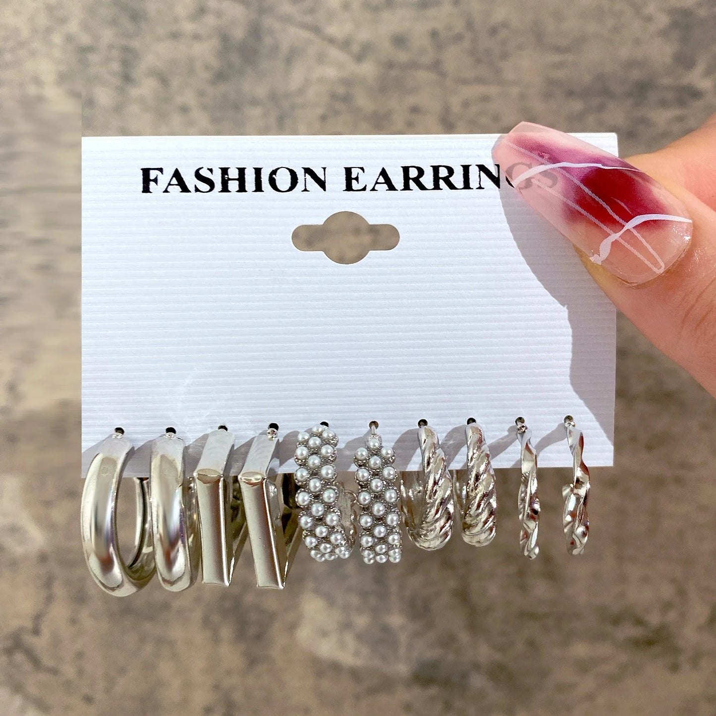Geometric Stud Earrings Set – Exaggerated Women’s Fashion Jewelry